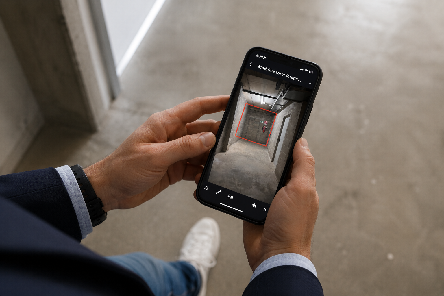 Annotazione visiva su immagine in app